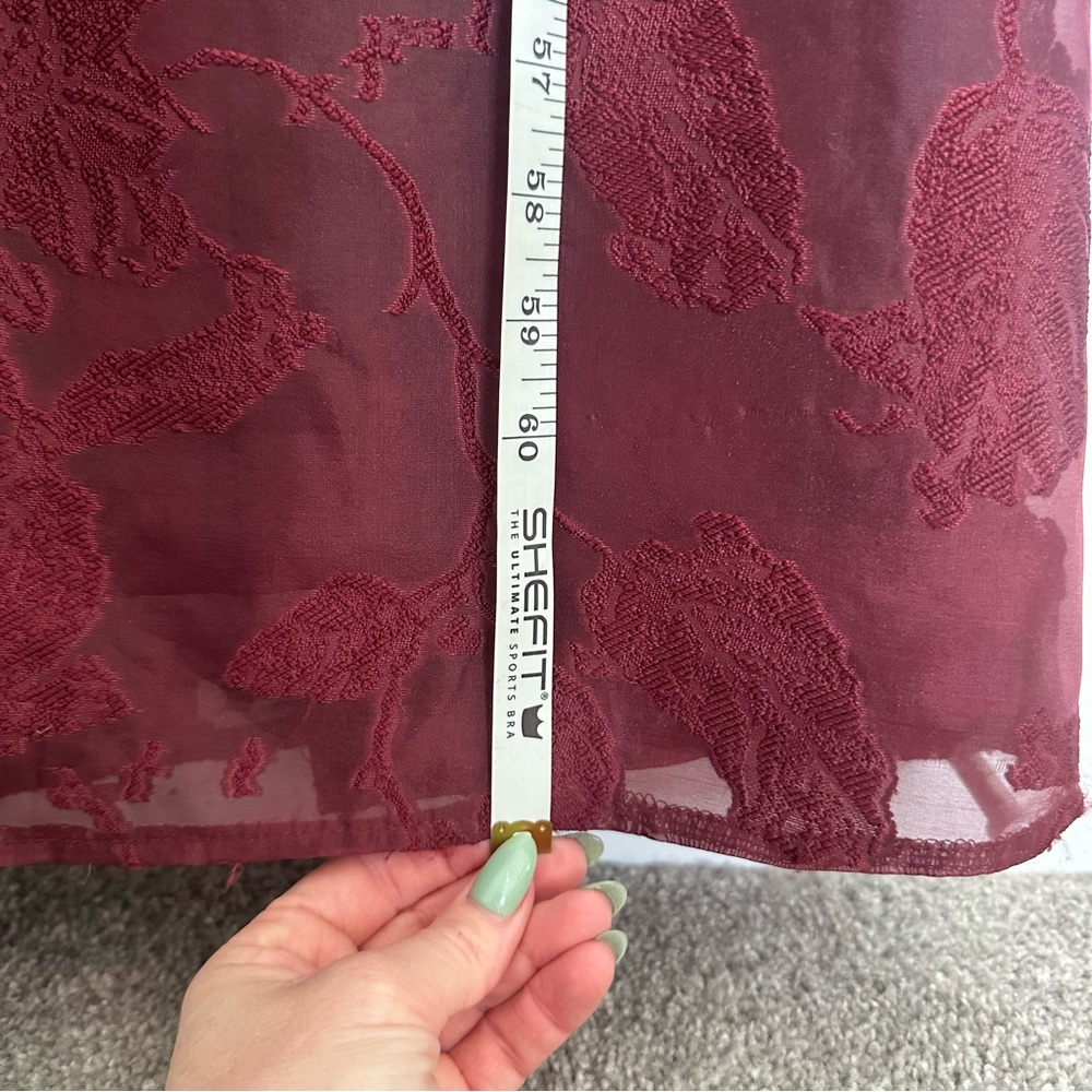 NWT Lulus Perfected Aura Red Jacquard Tie-Back Maxi Dress with Pockets - Picture 12 of 16